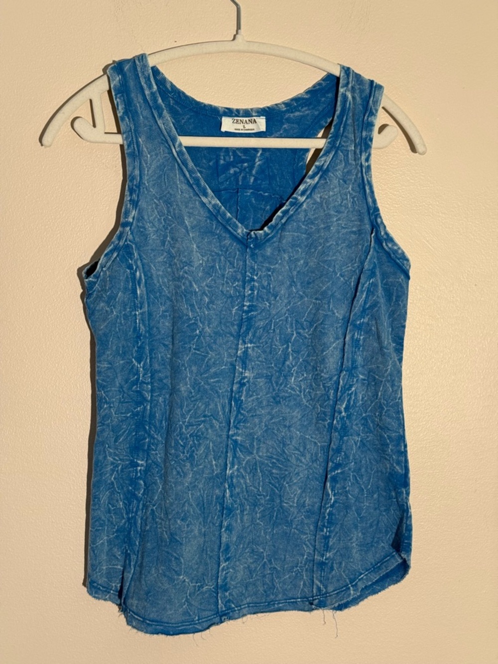 ZENANA Blue V-Neck  Tank Top - Women